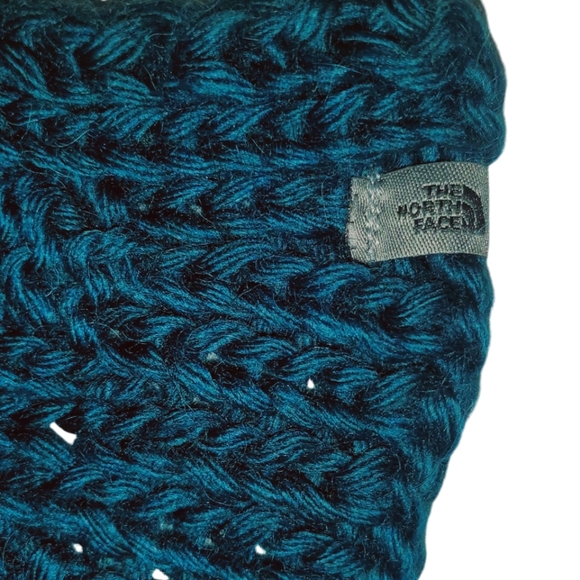 THE NORTH FACE Dark Teal Alpaca Blend Chunky Cable Knit Sweater Scarf Unisex - Picture 6 of 7